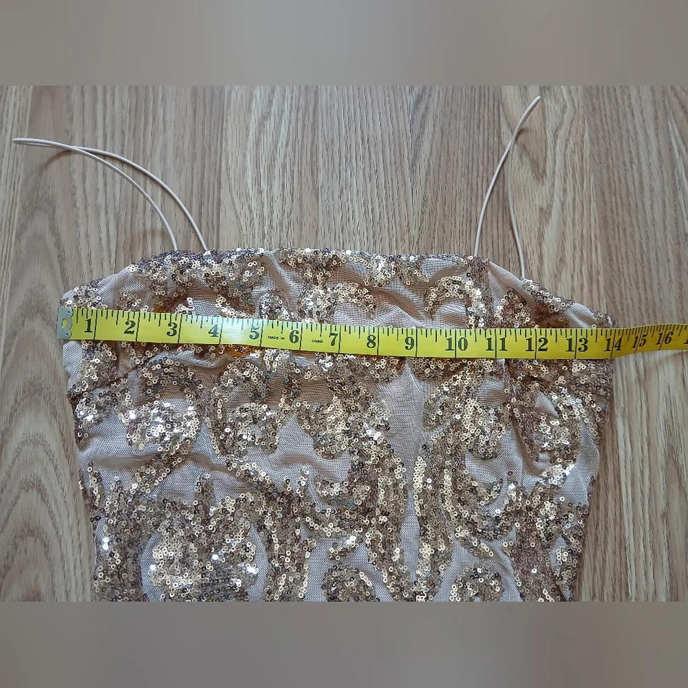 Lovely Day Women's Elegant Rose Gold Sequin Dress - Picture 9 of 9